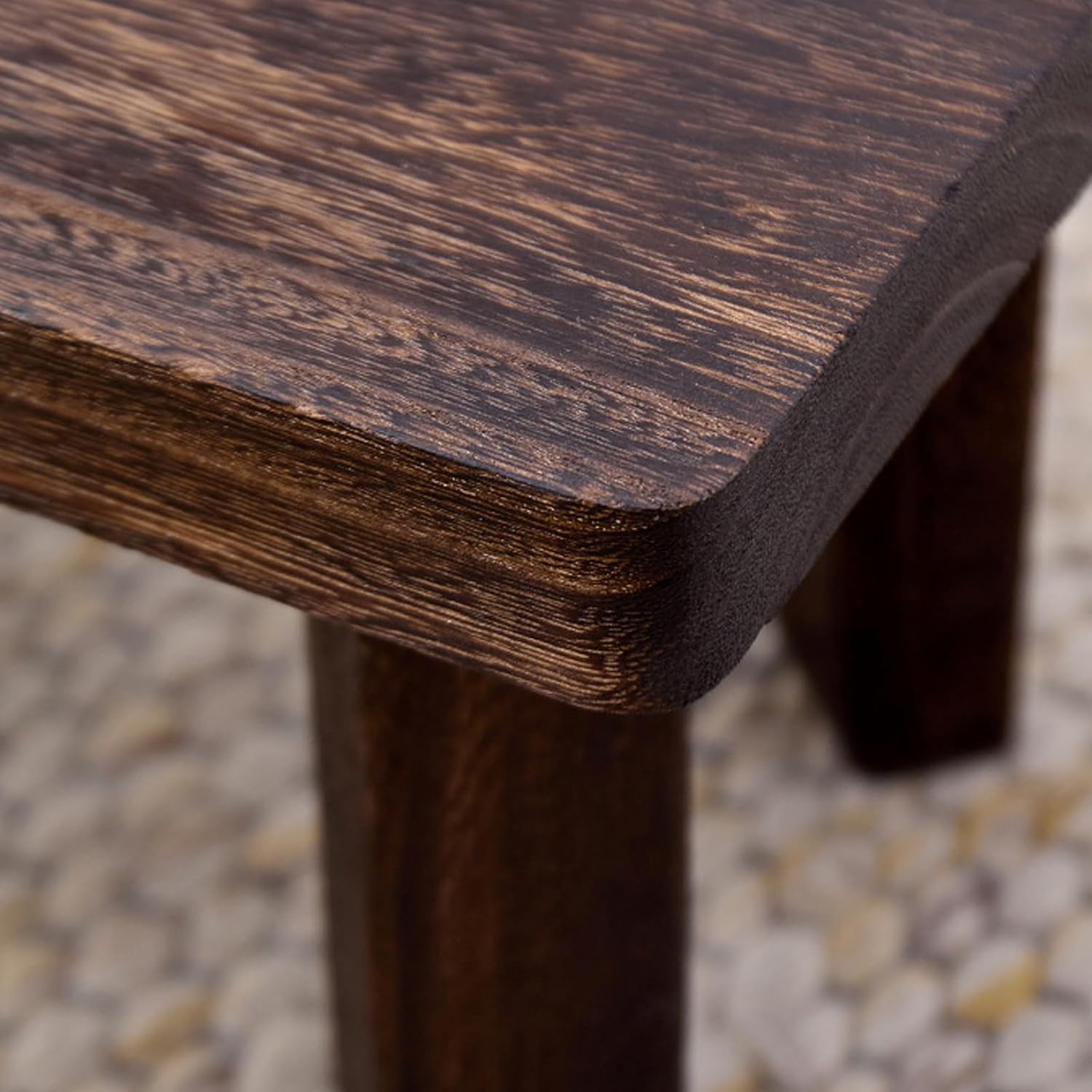 Handcrafted Solid Accent Stool Multifunctional Indoor Furniture Child Safe Design Stable Structure Space Saving Sturdy Stool