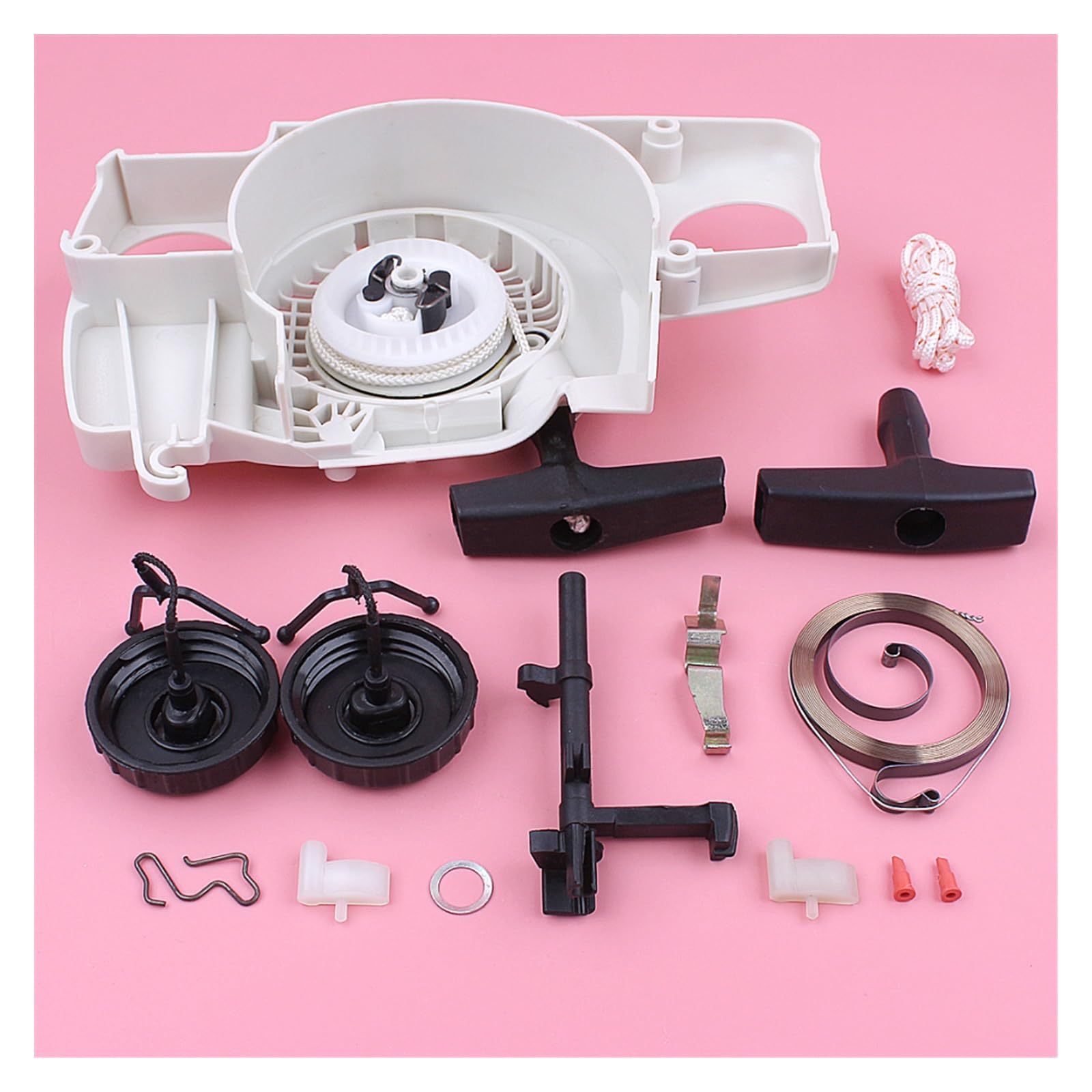 Kit de Arranque de rebobinado for Stihl MS180 018 MS170 017 MS 180 170, Pieza de Motosierra, Tapa de Combustible y Aceite, Resorte de Contacto del Eje del Interruptor
