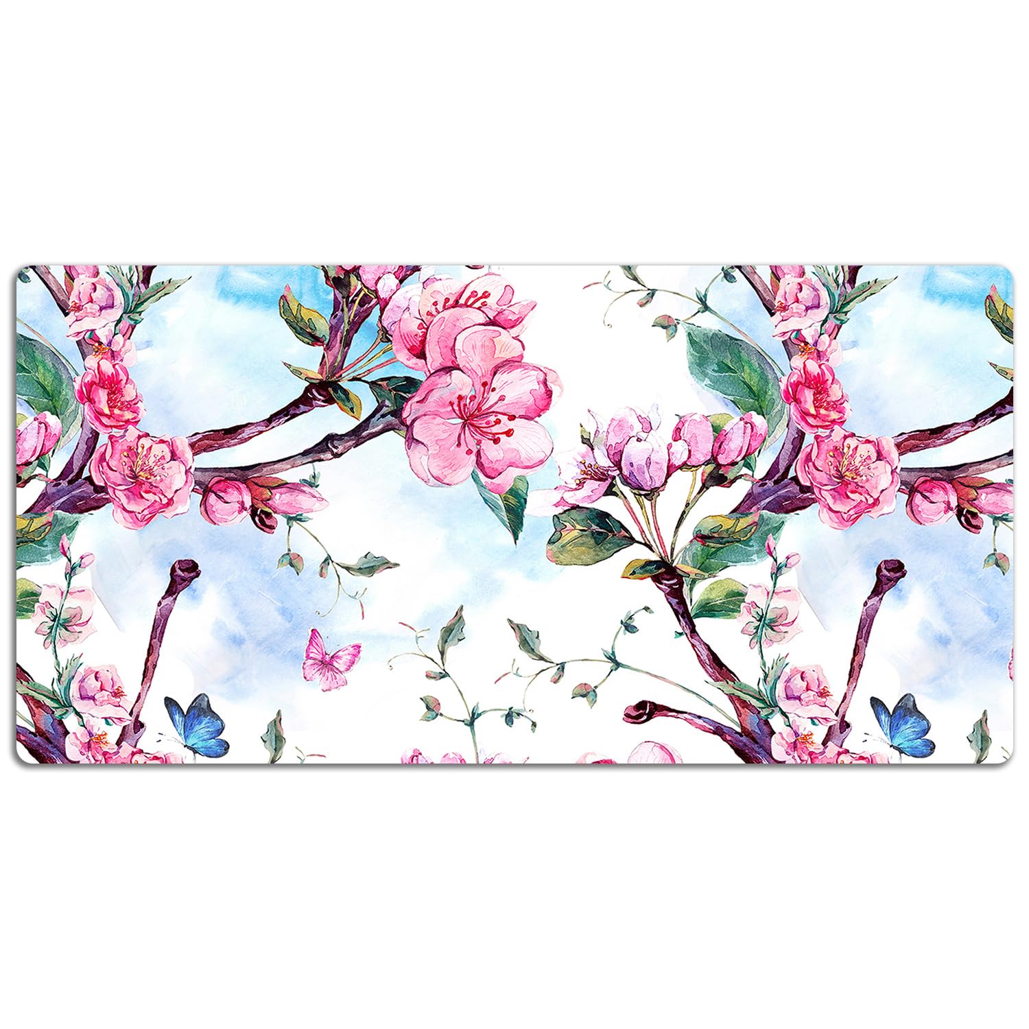 Sottomano da Scrivania 120x60 cm in Vinile PVC Protezione e Decorazione Facile da Pulire Superficie Protettiva per Ufficio e Casa Antiscivolo Impermeabile - albero di albicocca