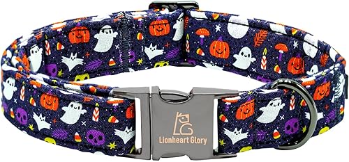 Lionheart Glory Fall Halloween Pumpkin Dog Collar - Heavy Comfortable Adjustable