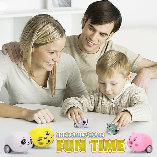 Miniatura 4 de Juego de 36 piezas de autos de juguete de animales, mini vehículos de juguete de autos pequeños, mini autos de juguete, premios de carnaval, bolsas