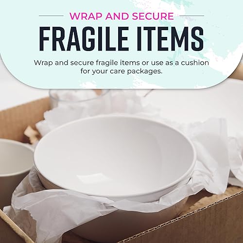 Miniatura 8 de Rollo de papel kraft blanco para artes y manualidades, paquete de 2 rollos de 18 pulgadas por 100 pies, ideal para pinturas, arte de pared, papel de