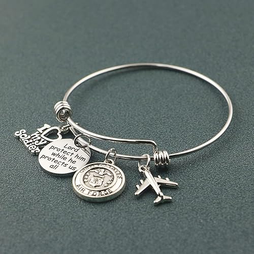 Miniatura 3 de HLENA Militar Mamá Regalo Señor Protegerlo mientras Él protege a todos ejército mamá pulsera inspiradora ejército mamá fuerza aérea mamá marina