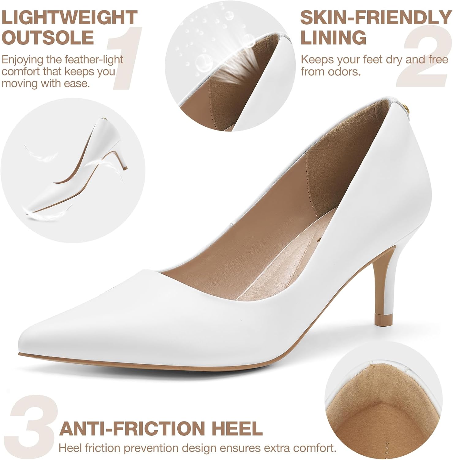 ZURIN Women's Pointed Toe Comfortable Stiletto Heels Closed Toe Dress Pumps Shoes for Wedding Work Office Business 2 1/2 inch - Image 5