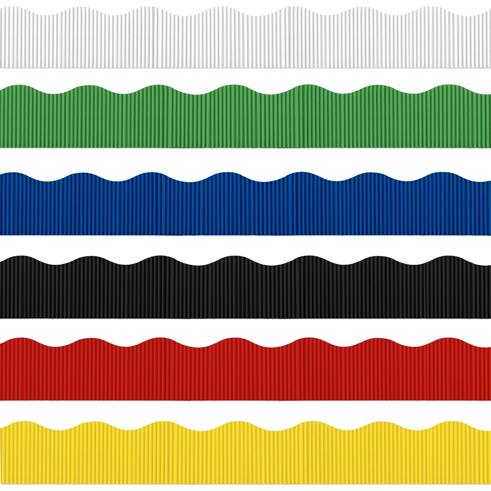 Containlol Classroom Bulletin Board Decoration, Corrugated Paper Ribbed Border, Spring Poster Board Borders for 100 Day of School Classroom Office