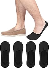 4 Pairs Men's Short Socks, Invisible Invisible Socks Short Breathable Socks with Non-Slip Silicone