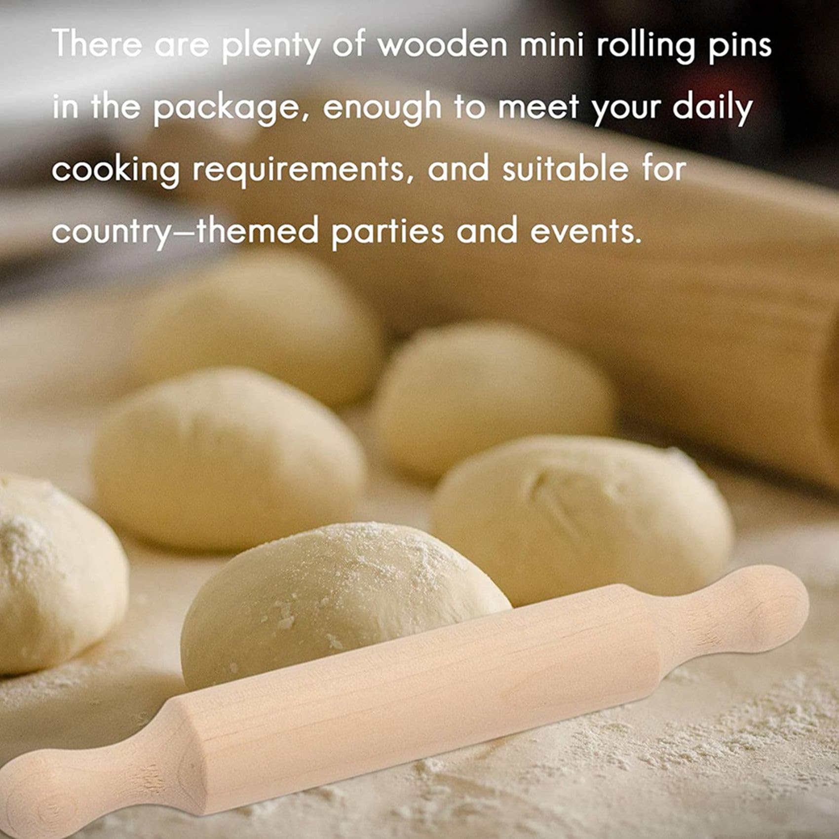 60 Piezas Mini Rodillo de Madera 6 Pulgadas de Rodillo de Cocina para Hornear Rodillo de Masa de Madera Pequeño para Niños Fondant