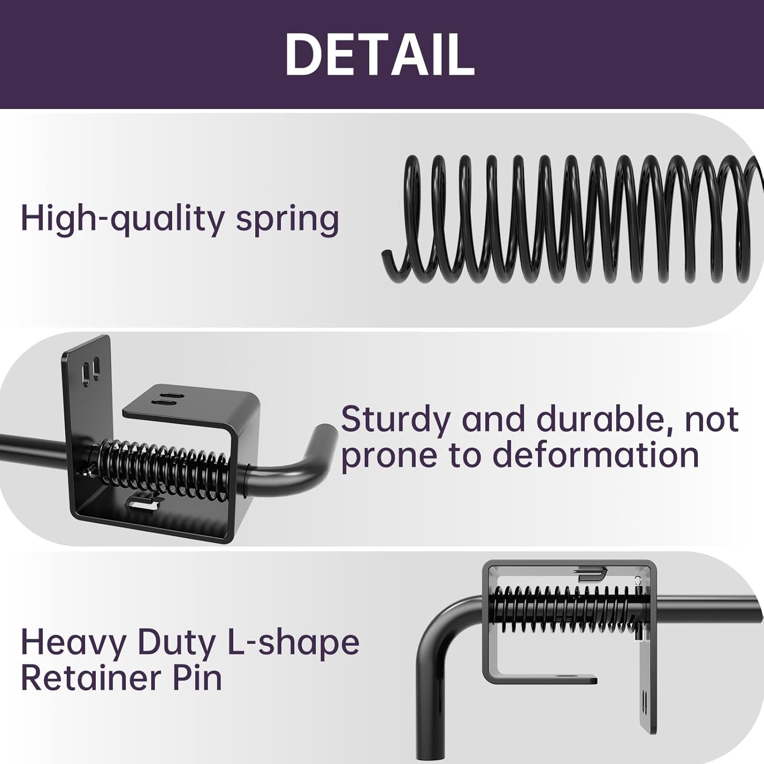 2 Pack Heavy Duty Trailer Gate Spring Latch Complete Kit 847 Replacement for Carry-On Trailer Ramp Gate Latch
