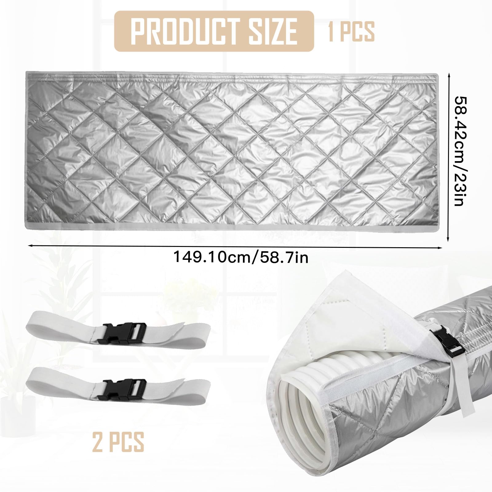 Bocguy Manguera Cubierta para Aire Acondicionado Portátil –,Funda Tubo Aire Acondicionado Cubierta para Manguera De Aire Acondicionado – Aislamiento – Aire Acondicionado Manguera (1)