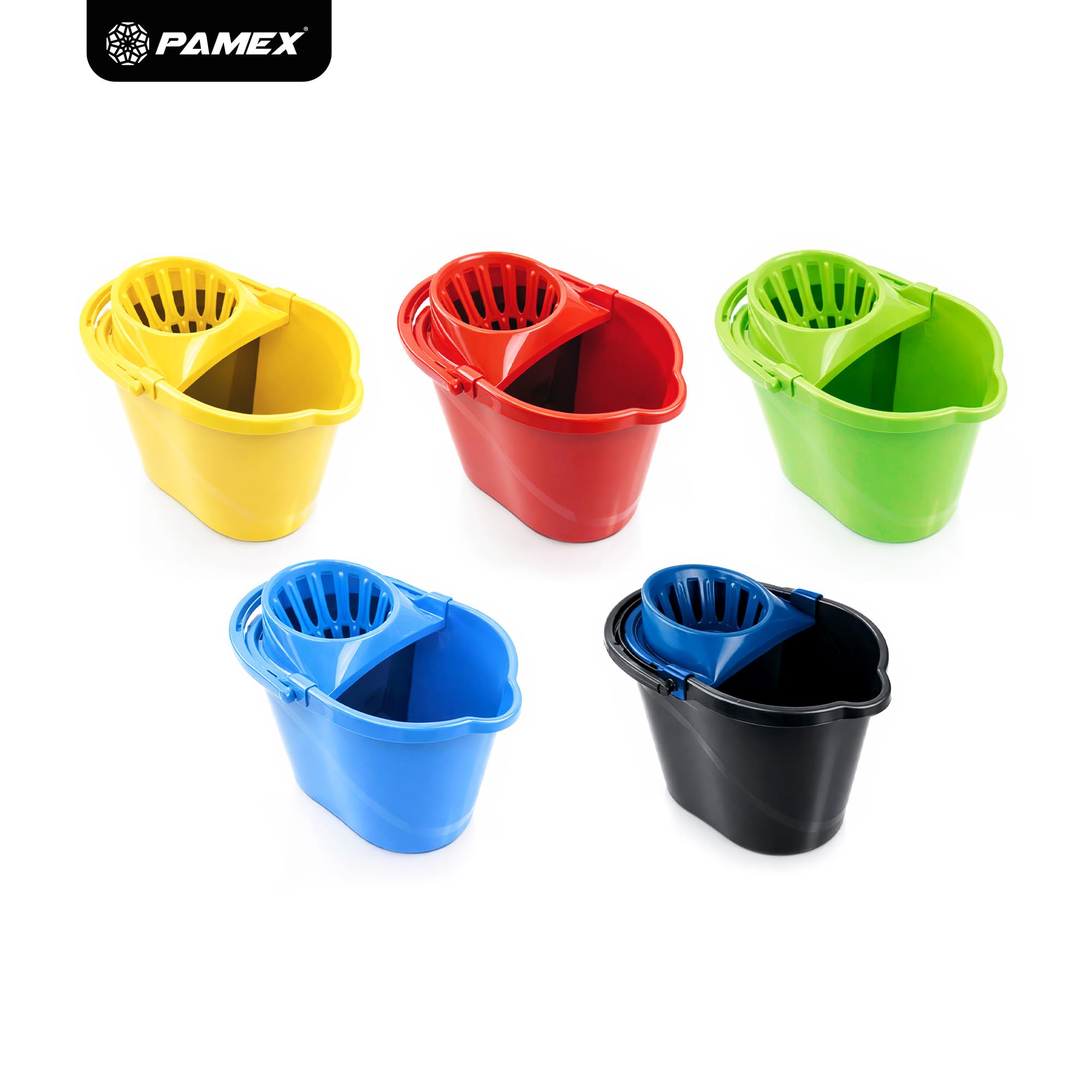 Pamex - Cubo 15l Uno Intrasecchio con Escurridor - 12 Unidades (Azul)