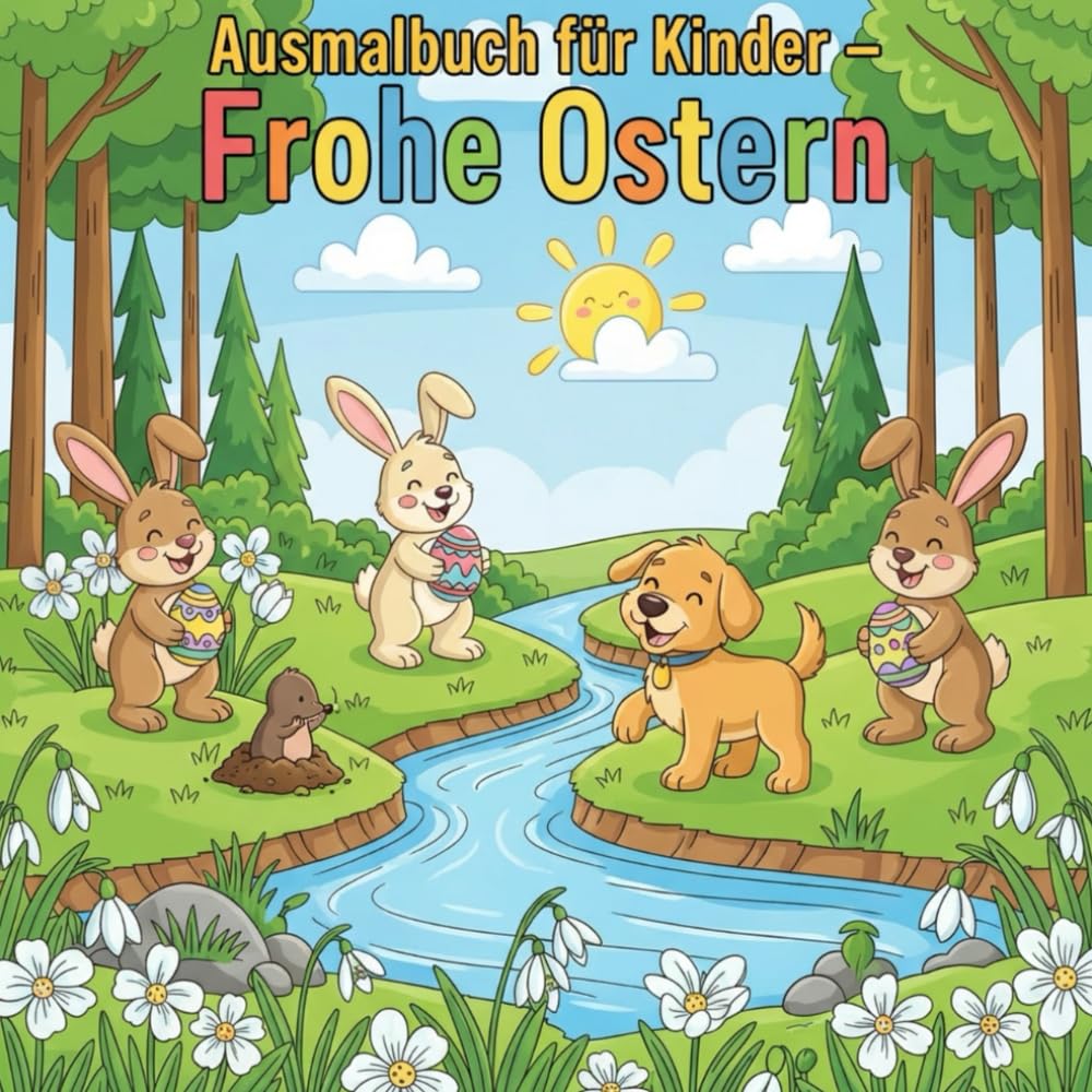 Ausmalbuch für Kinder - Frohe Ostern