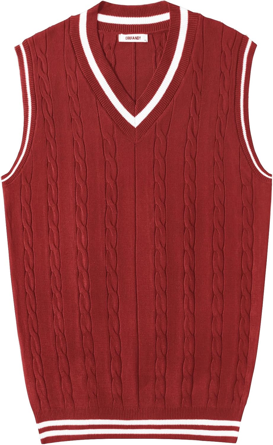 COOFANDY Men's Sweater Vest V Neck Casual Sleeveless Knit Pullover Sweater image 4
