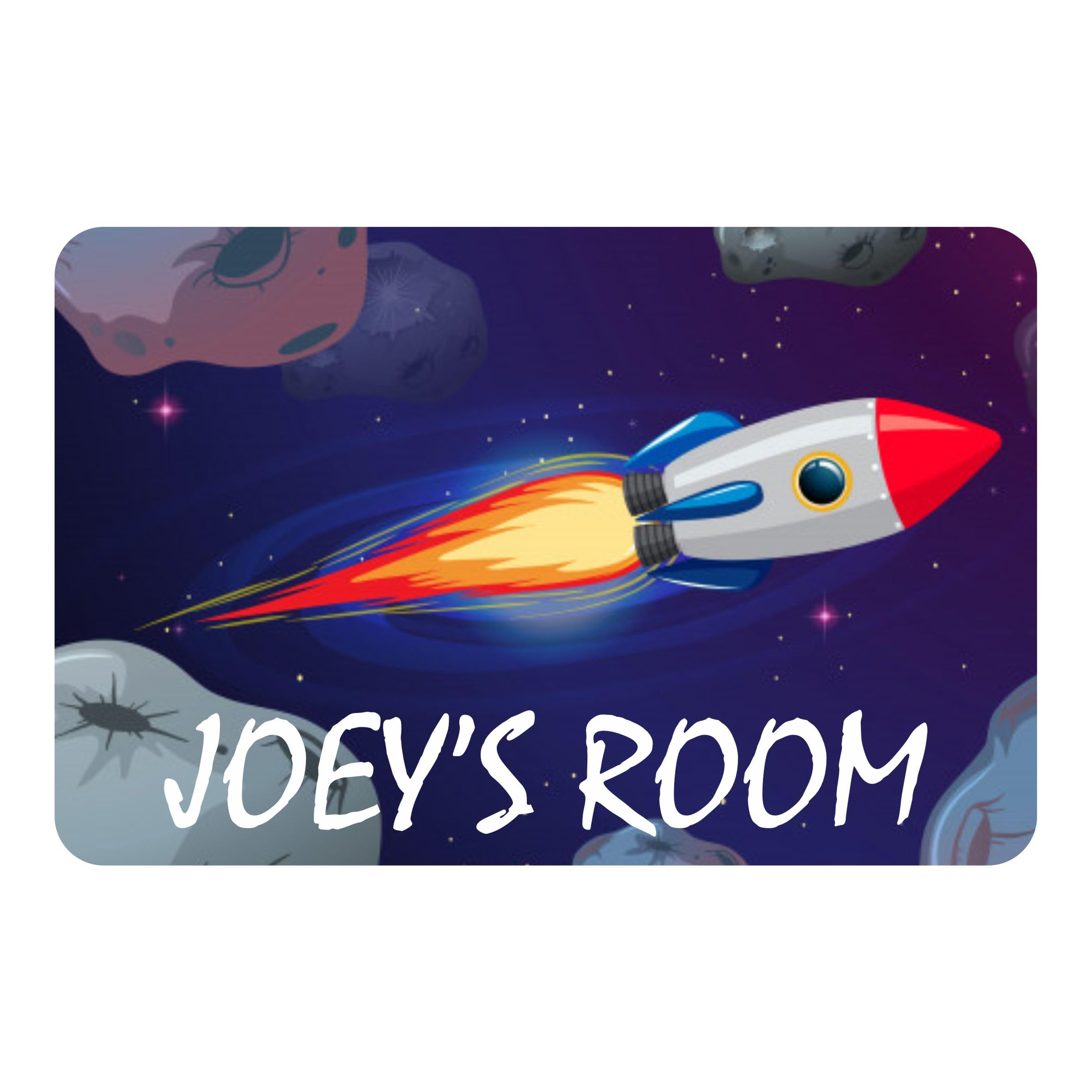 Space Rocket Kids Bedroom Door Sign Personalised For You - Any Name! Door Plaque,Girls/Boys,Nursery,Decor,Kids Room,Cars