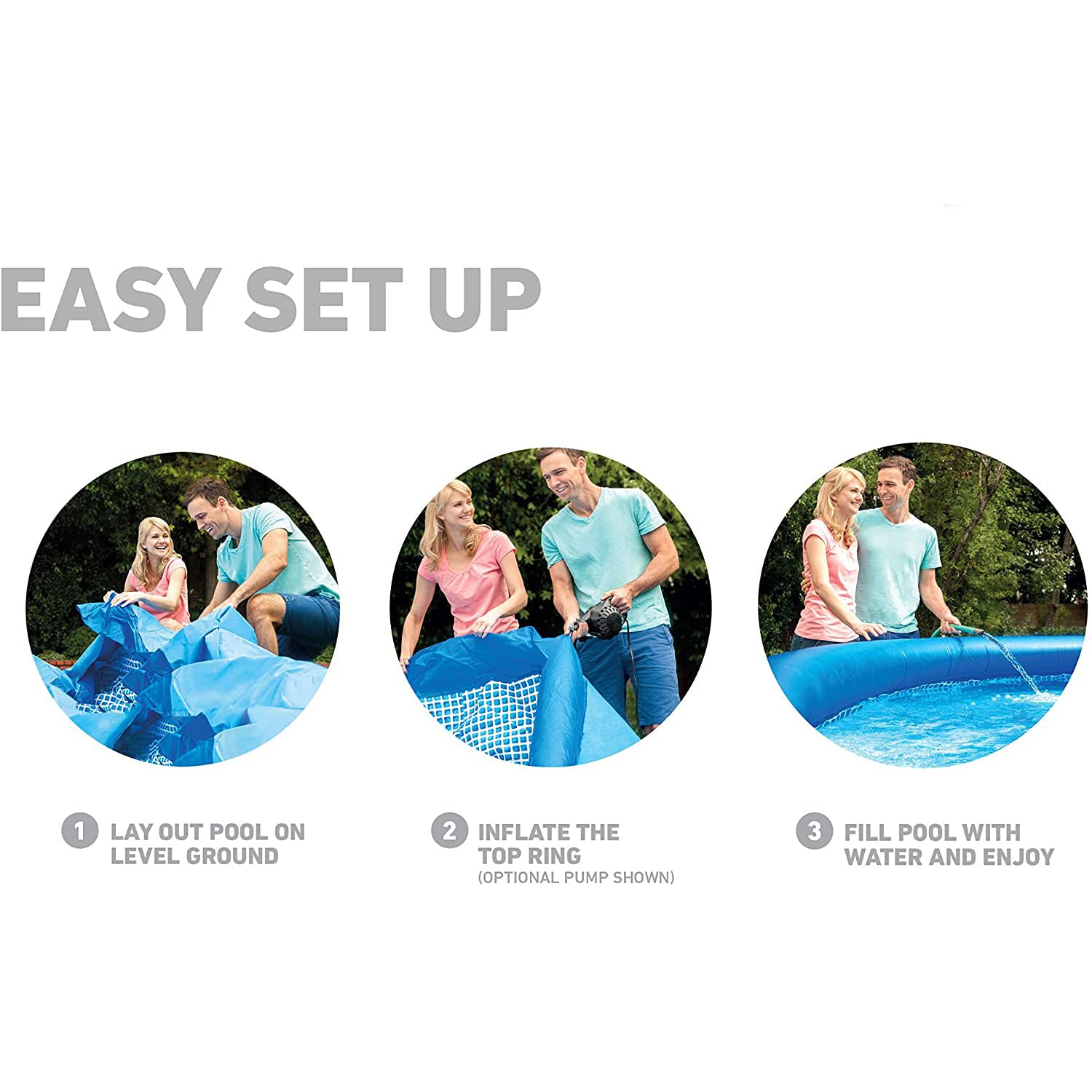 Intex 55239 - Piscina hinchable, Ø305x61 cm, 3.077 litros, Piscina redonda, Con depuradora cartucho, 1.250 litros/hora, filtro cartucho tipo H, Para 3 personas