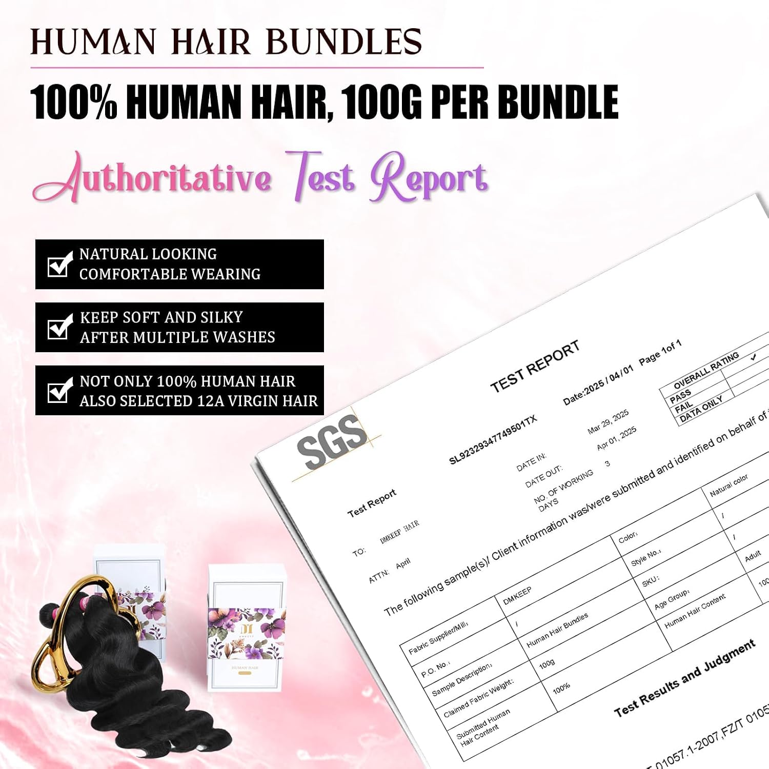DMKEEP 12A 30 Inch Body Wave Human Hair Bundles, 100% Unprocessed Brazilian Raw Virgin Hair, Single Bundle Quick Weave Extensions for Daily Wear