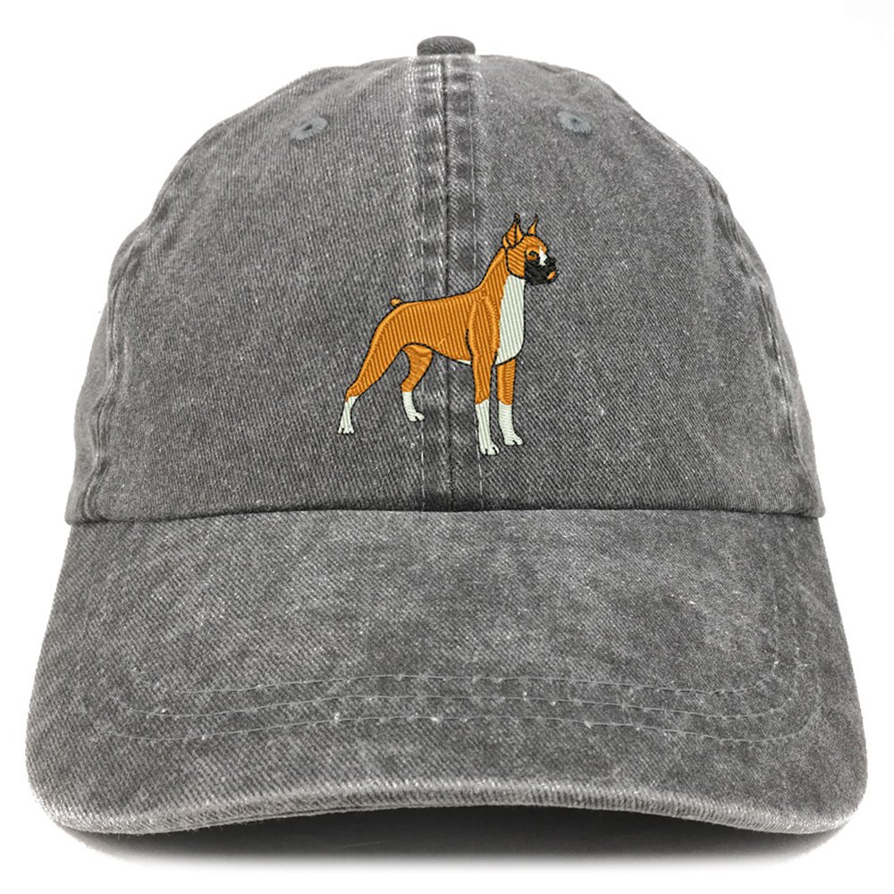 Trendy Apparel ShopBoxer Embroidered Dog Theme Low Profile Dad Hat Cotton Cap