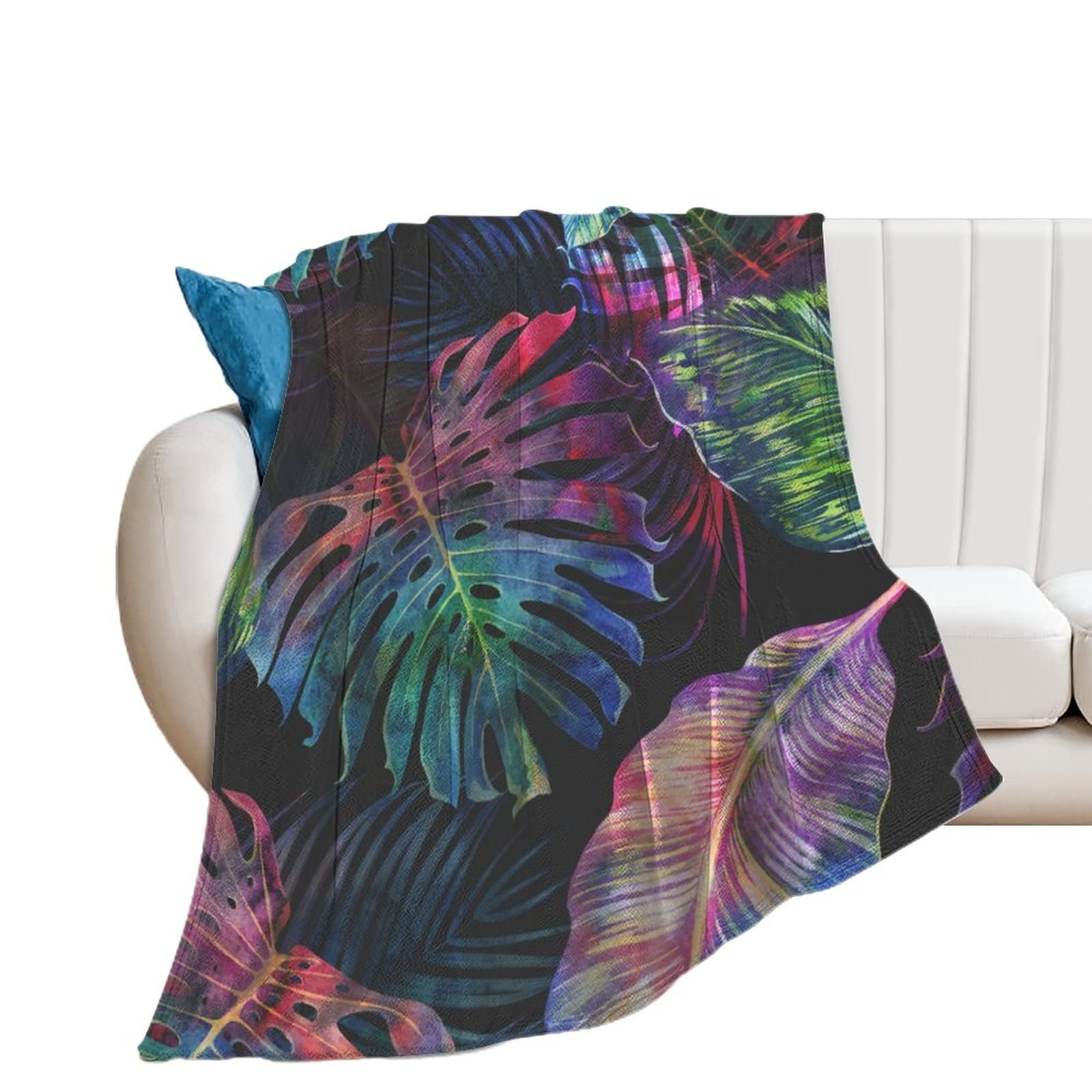 Couverture flanelle feuilles de couleur idéale pour votre canapé de salon