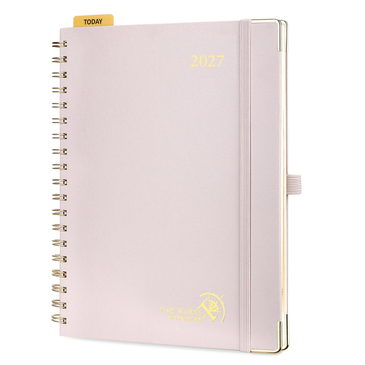 POPRUN 2027 Diary A4 Week To View Golden Spiral Hardcover 27 Weekly Planner โ image 1