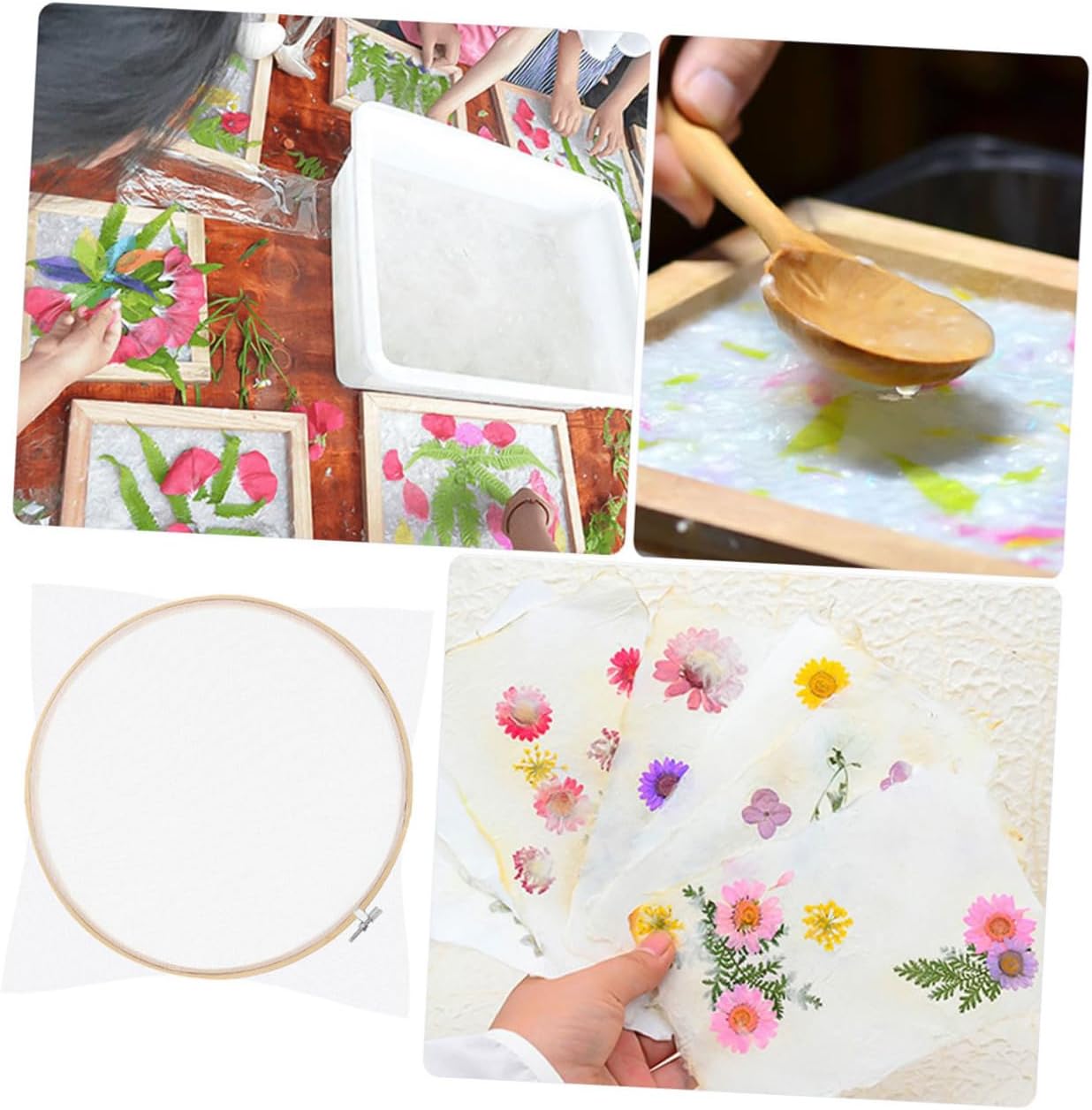 RORPOIR 2pcs DIY Paper Making Frame Kit Sturdy Wooden Mould for Handmade Craft Round Screen for Craft Enthusiasts Easy to Clean and Use