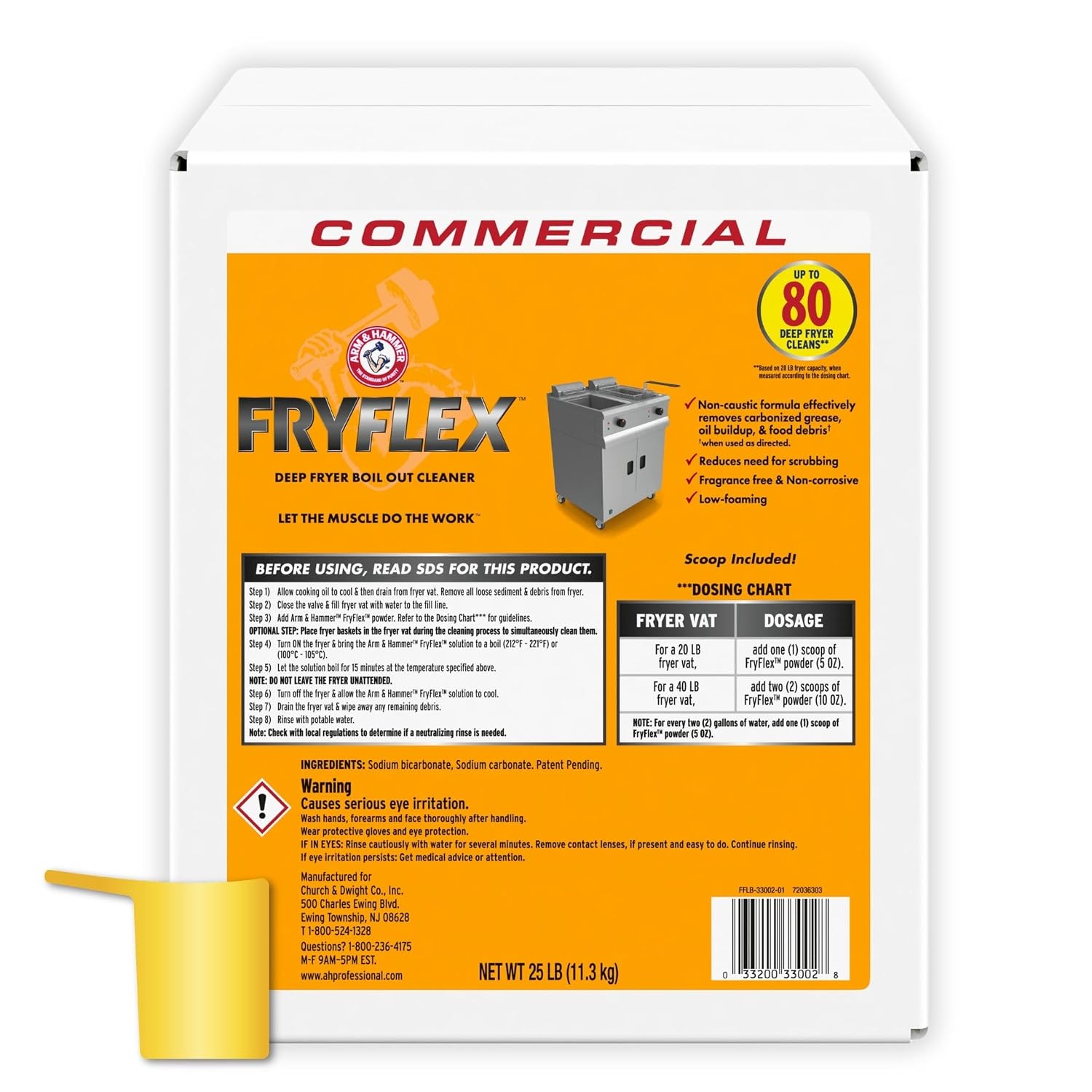 Arm & Hammer Fryflex Deep Fryer Boil Out Cleaner (25 lb.) Bulk Box w/Scoop
