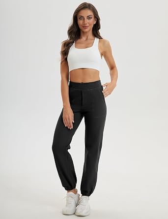 VOOVEEYA Women's Joggers Yoga Pants with Pockets Running Sweatpants High Waisted Stretchy Lounge Pants