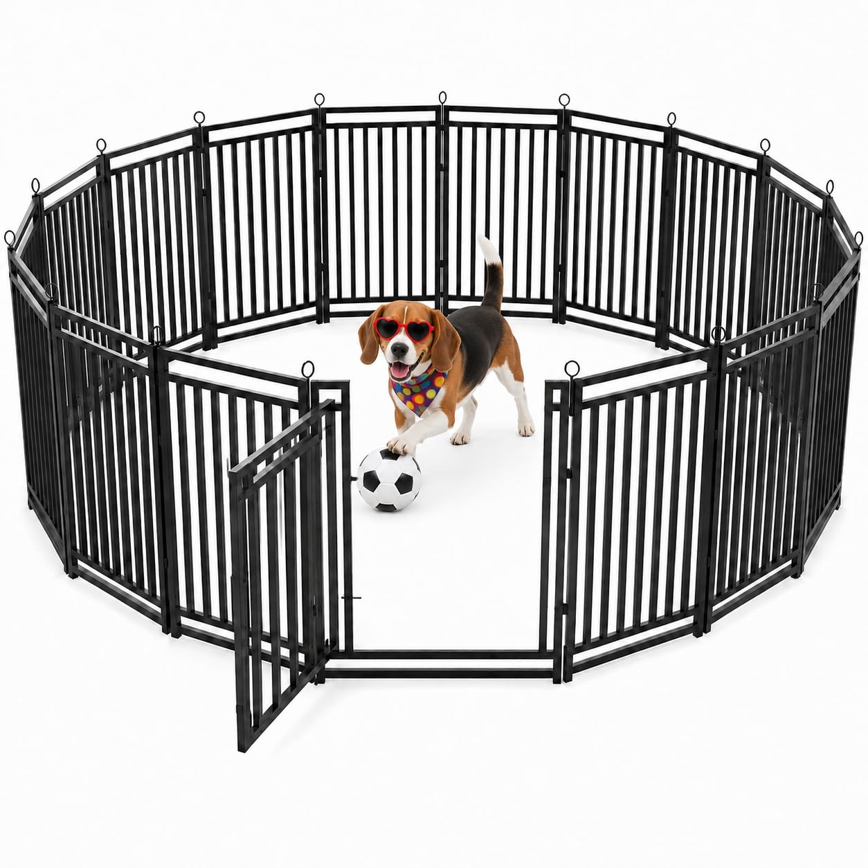Thickened Outdoor Dog Fence, 32" H, 16 Panels for Yard &amp; Camping