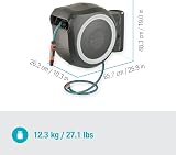 Gardena wall-Mounted Hose Box Rollup L (White) 30 m Exclusively for Amazon: Swivelling Hose Box, Integrated Hose Guide, incl. 30 m Gardena Quality Hose, Cleaning Spray and Shower Head (18627-38) - 9