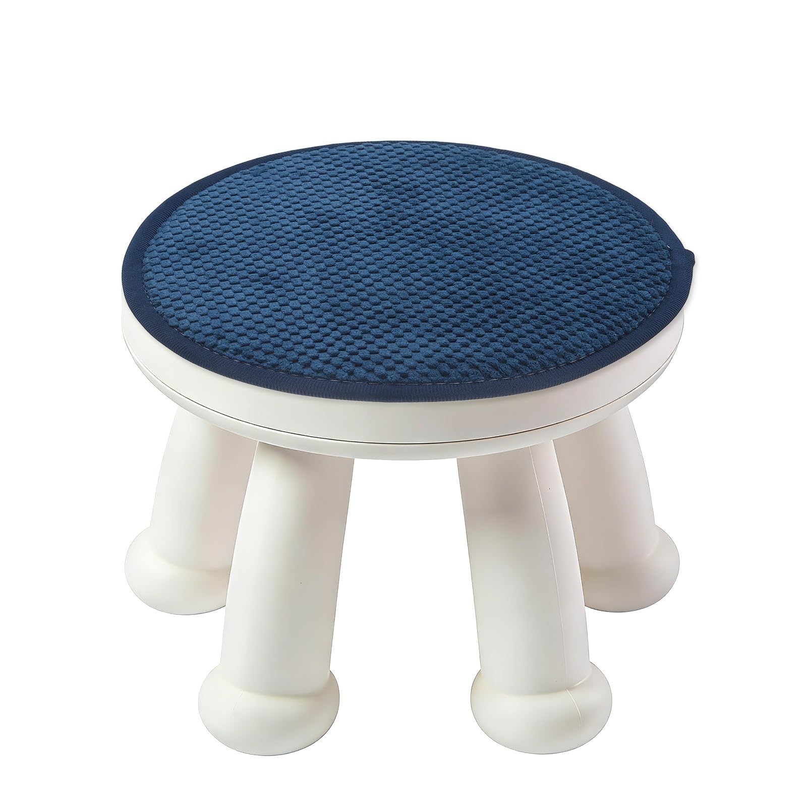 sourcing map Round Stool Cushion, 14 x 14 Inch Round Seat Pads with Elastic Straps, Anti-Slip Soft Round Pad Chair Seat Cushions for Dining Chairs Kitchen Bar High Stool, Dark Blue