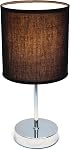 Simple Designs LT2007-BLK Mini Chrome Basic Table Lamp with Shade, Black