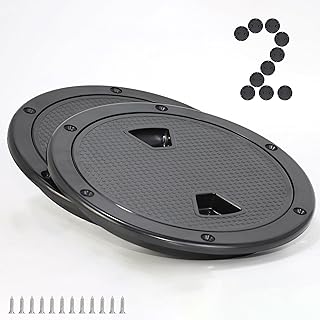 2 Pcs Marine Boat Round Deck Hatch Cover-Non-Slip Inspection Plate Access for Kayak,Yacht-Detachable Water-Tight Lid,Screws Included