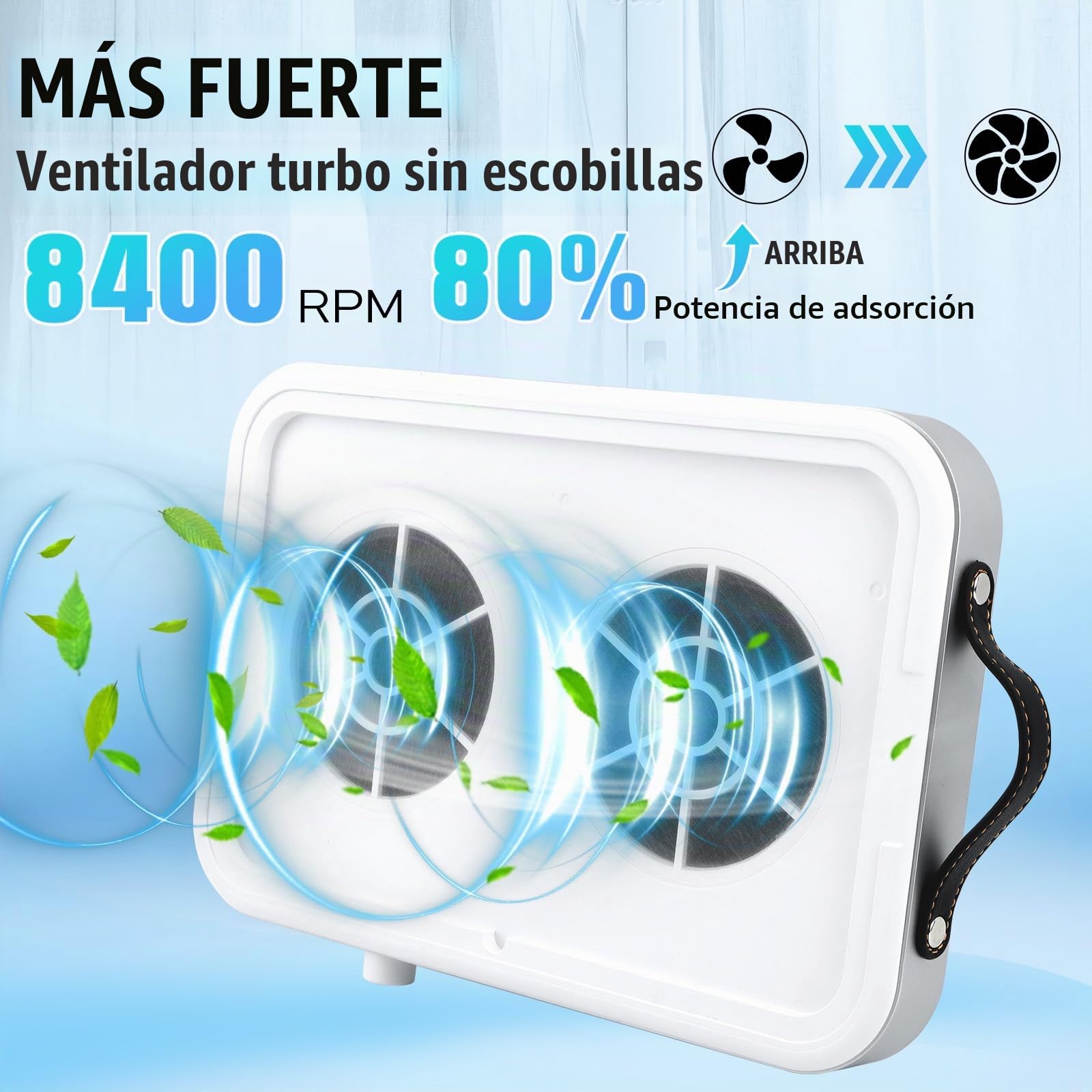 EBANKU Aspirador de polvo Profesional 48W, 8400RPM Colector de Uñas | 10 Velocidades, 30PCS Filtros Desechables, Moderno y Ligero, para Manicura en Salón o Hogar