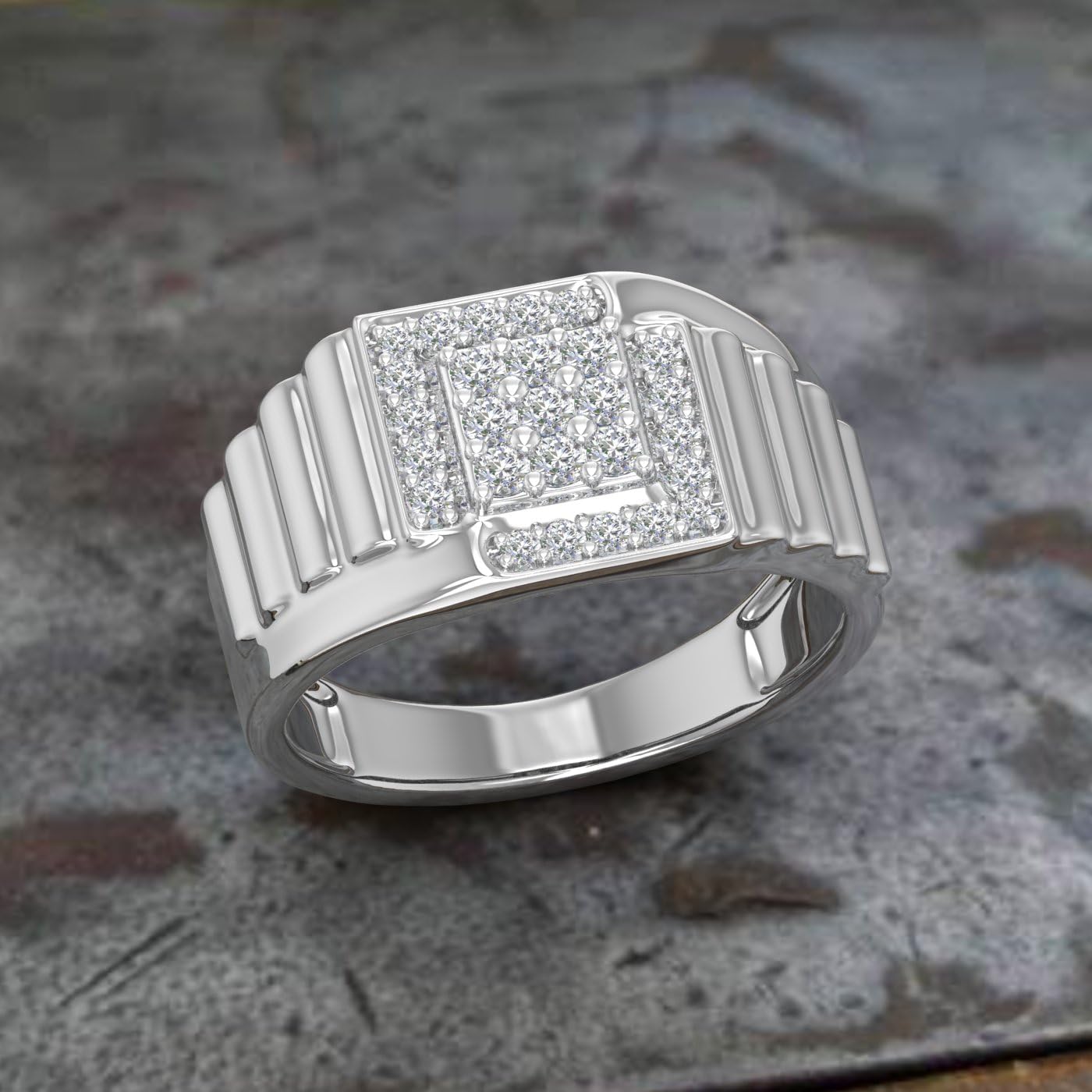 1/2 Carat Men's Diamond Wedding Band Ring in 14K Gold (SI1-SI2 Clarity)