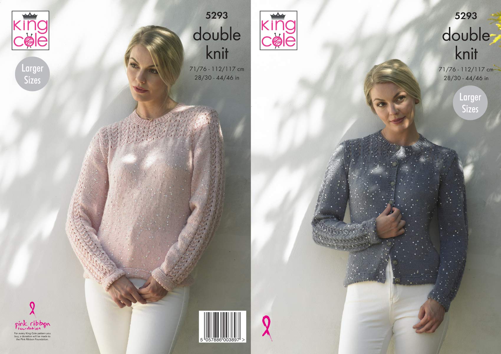 King Cole DK Knitting Pattern - 5293 Ladies' Cardigan & Sweater