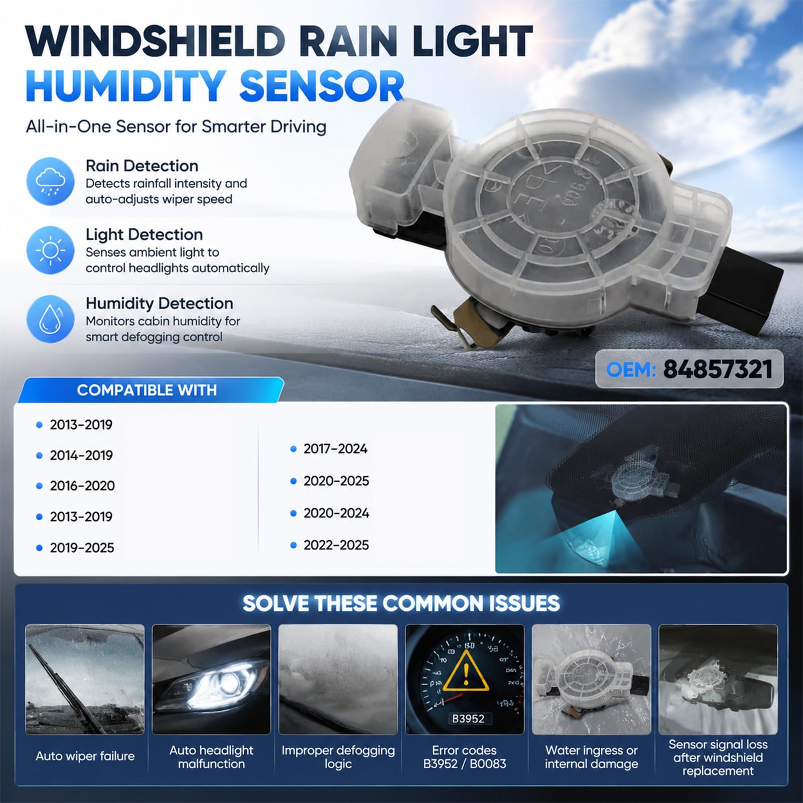 84857321 22761862 84138305 84374058 Module de pluie pour pare-brise