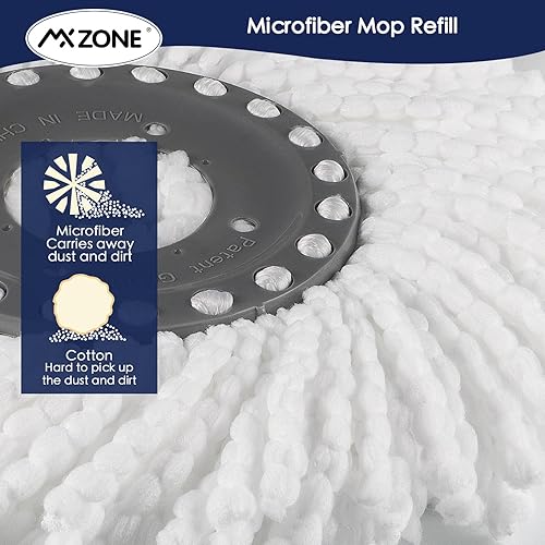 Miniatura 14 de Cabezal de repuesto para trapeador giratorio, paquete de 5 repuestos de trapeador mágico para sistemas Hurricane 360°, cabezal de trapeador