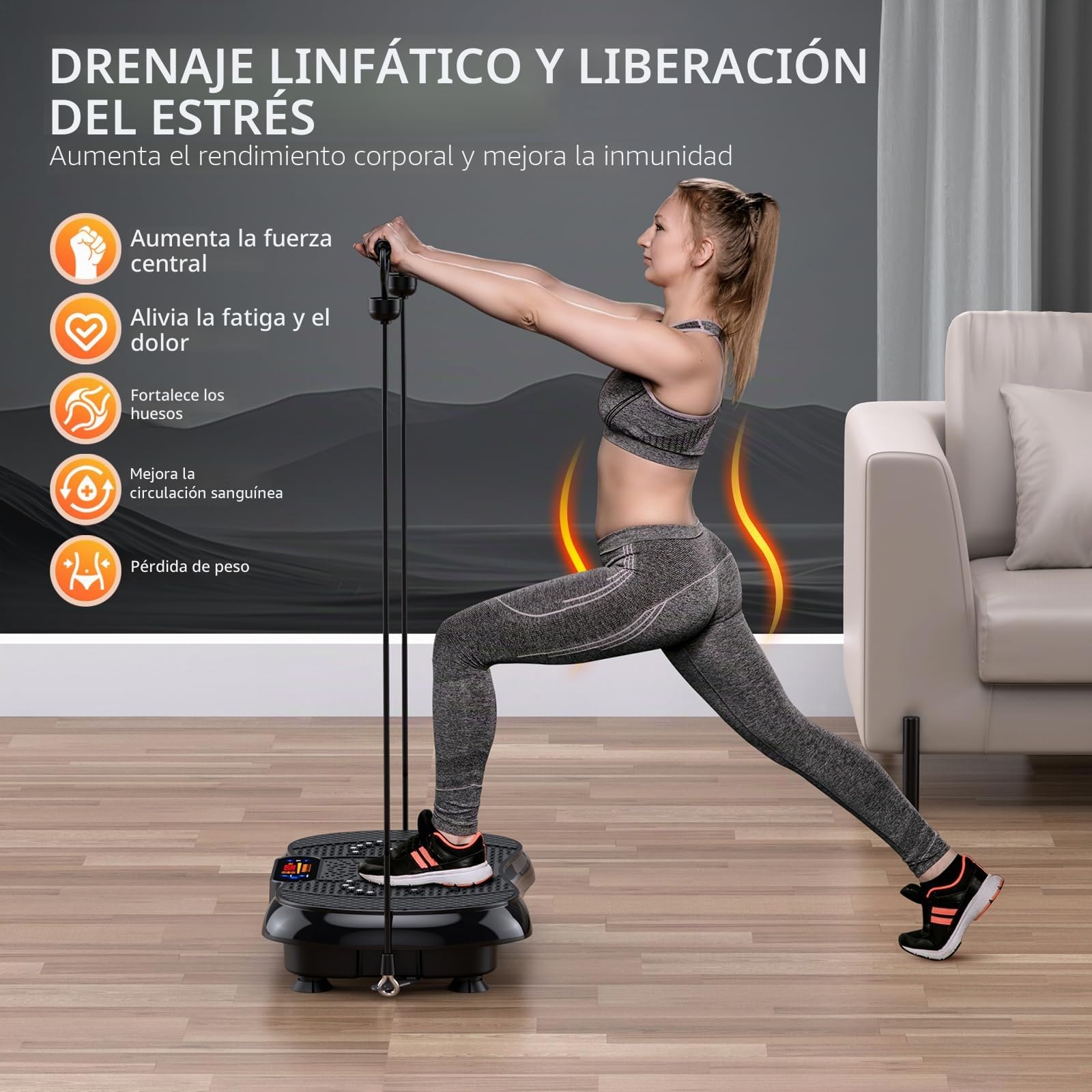 Placa vibratoria, Tabla de Fitness para Drenaje linfático, 999 Niveles