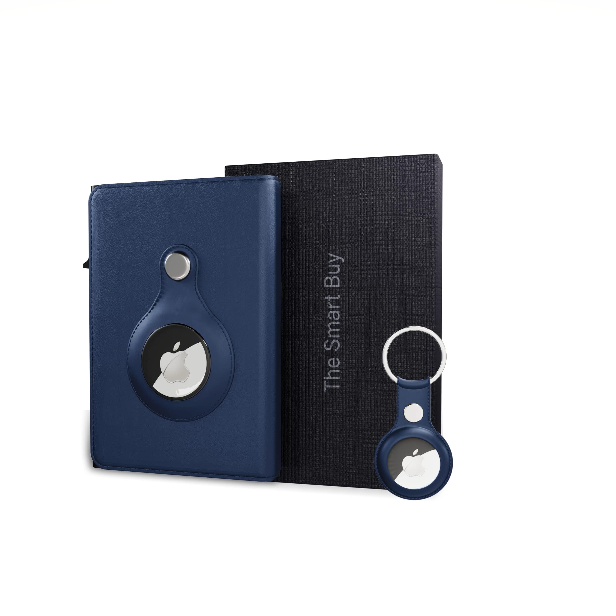 The Smart Buy Airtag Wallet Compatible with Apple | Genuine Leather Cash Credit Card Wallet for Air Tag | Pocket-Sized & Slim Design Airtags Holder Accessories for Men Women