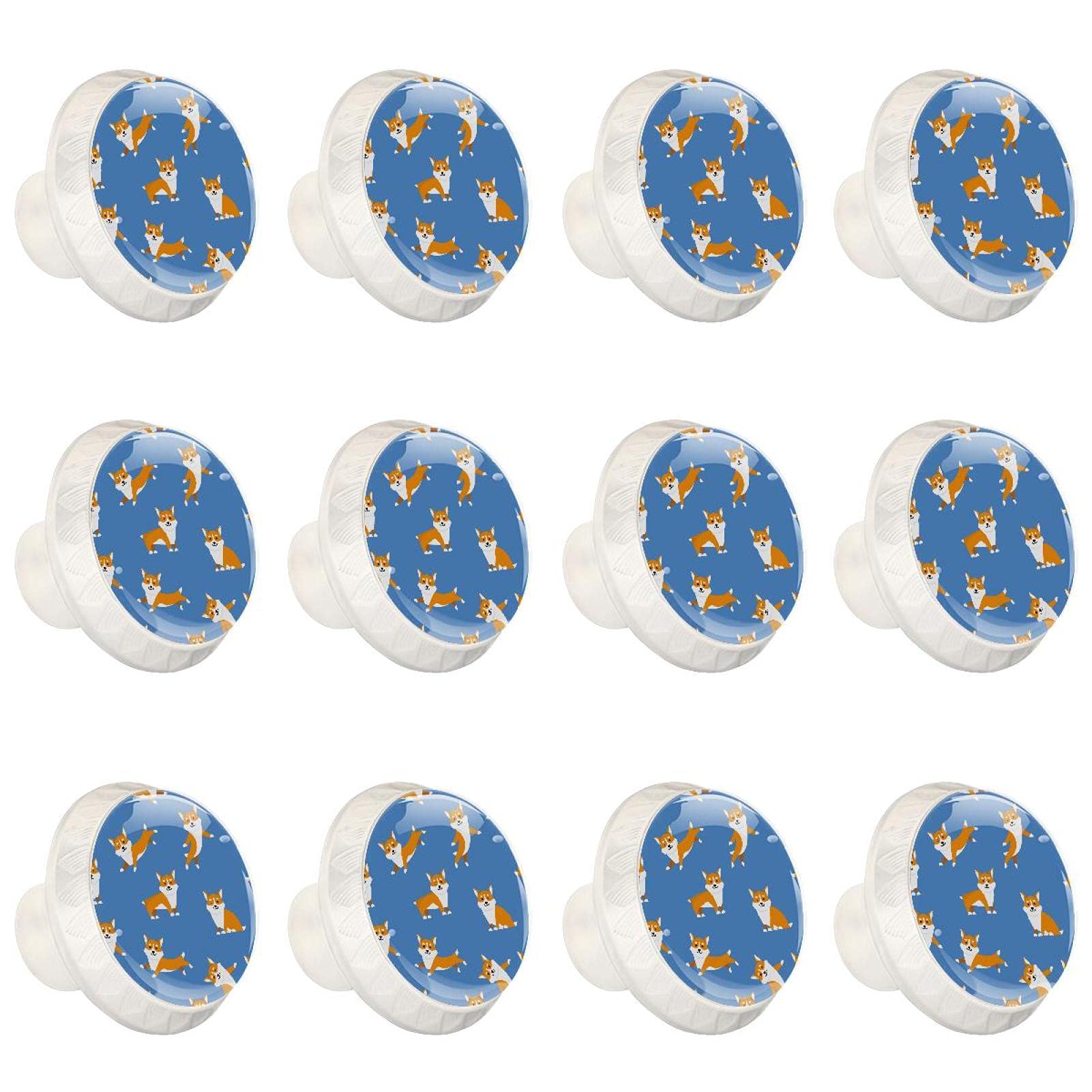 Boutons d'armoires de cuisine Corgi en lot de 12 pièces pour décorer les tiroirs de commode