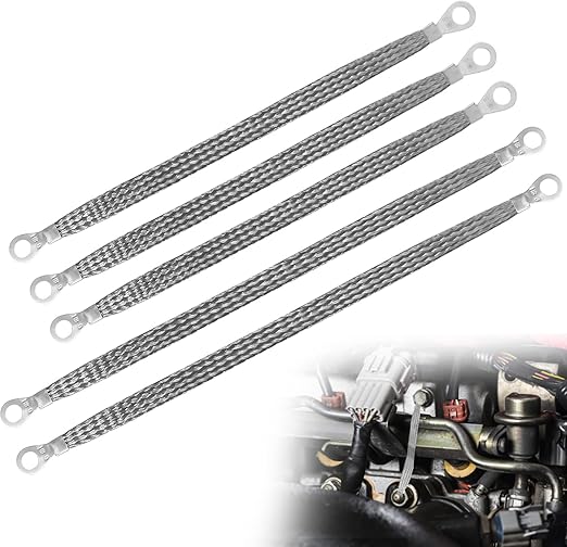 Universal Engine Ground Strap Automotive, 3 Pcs 10" x 1/2" & 2 Pcs 13