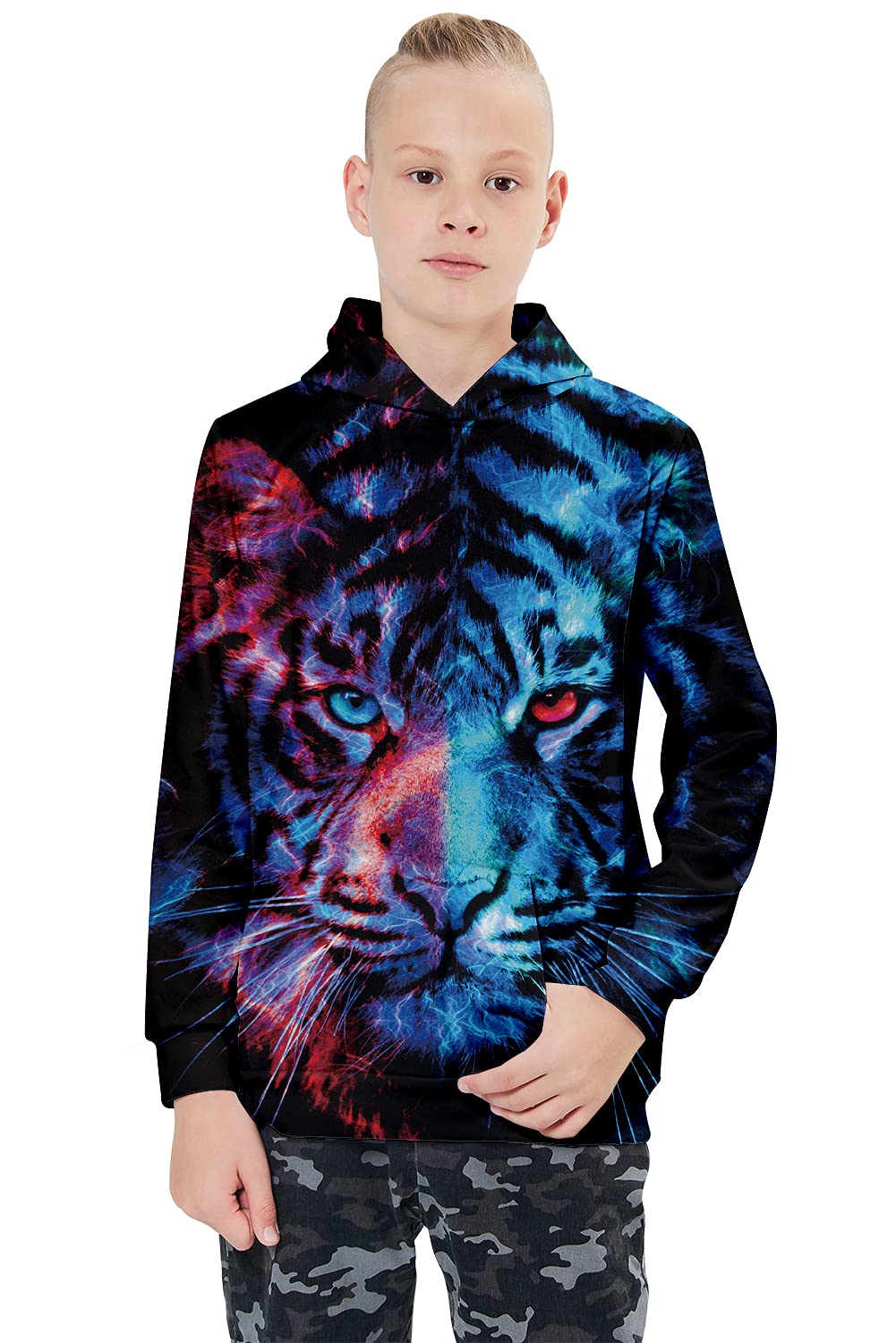 ALISISTER Felpa Bambino Ragazzi Ragazze 3D Stampare Kids Hoodie Manica Lunga Felpe con Cappuccioper 4-16Y - 2