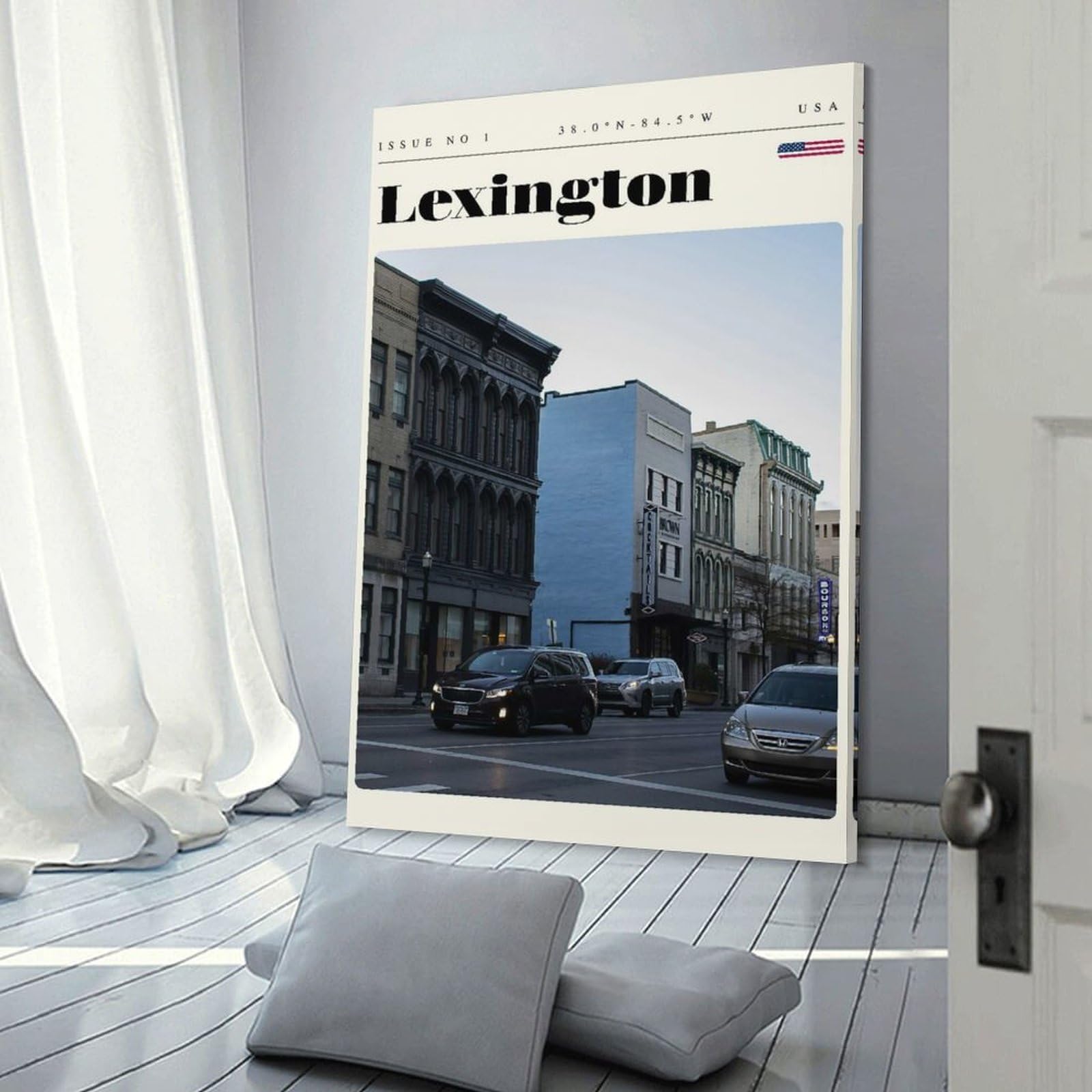 Junmoney Canvas Wall Picture Lexington Kentucky Travel Art, 08x12inch(20x30cm), for Gallery Wall Decor And Room Displays, Decorative Artwork with Flexible Styling