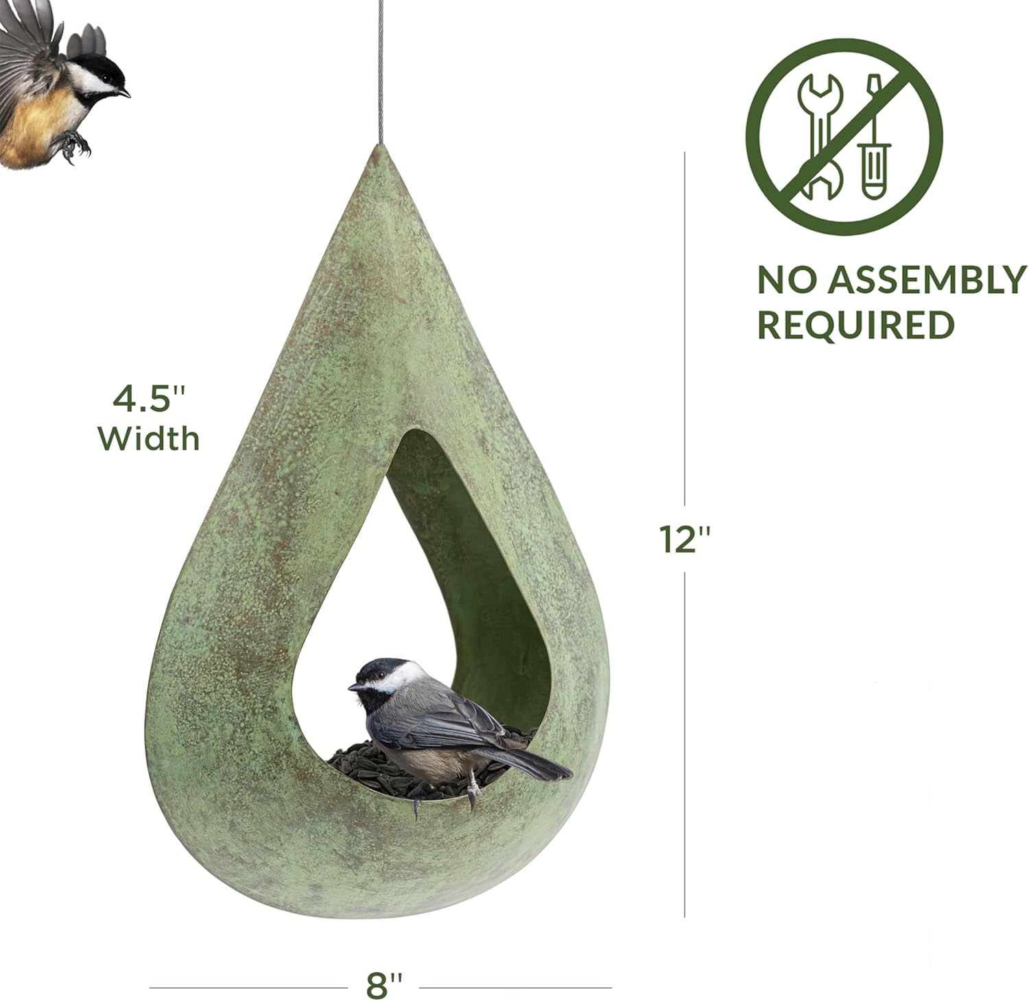 Good Directions Blue Verde Copper Raindrop Bird Feeder