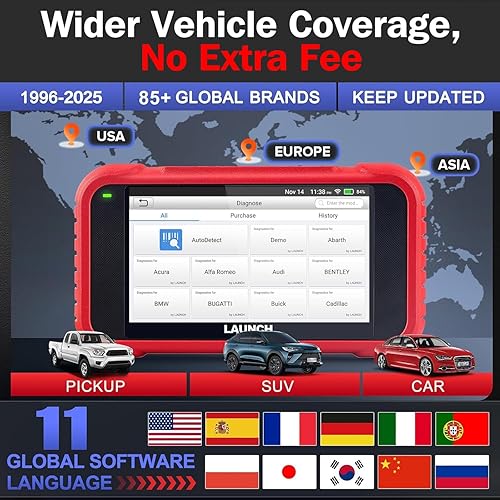 Miniatura 8 de LAUNCH Escáner OBD2 CRP123E Escáner de coche Transmisión de motor ABS Airbag Escaneo herramienta de código actualización sin Wi-Fi VIN automático