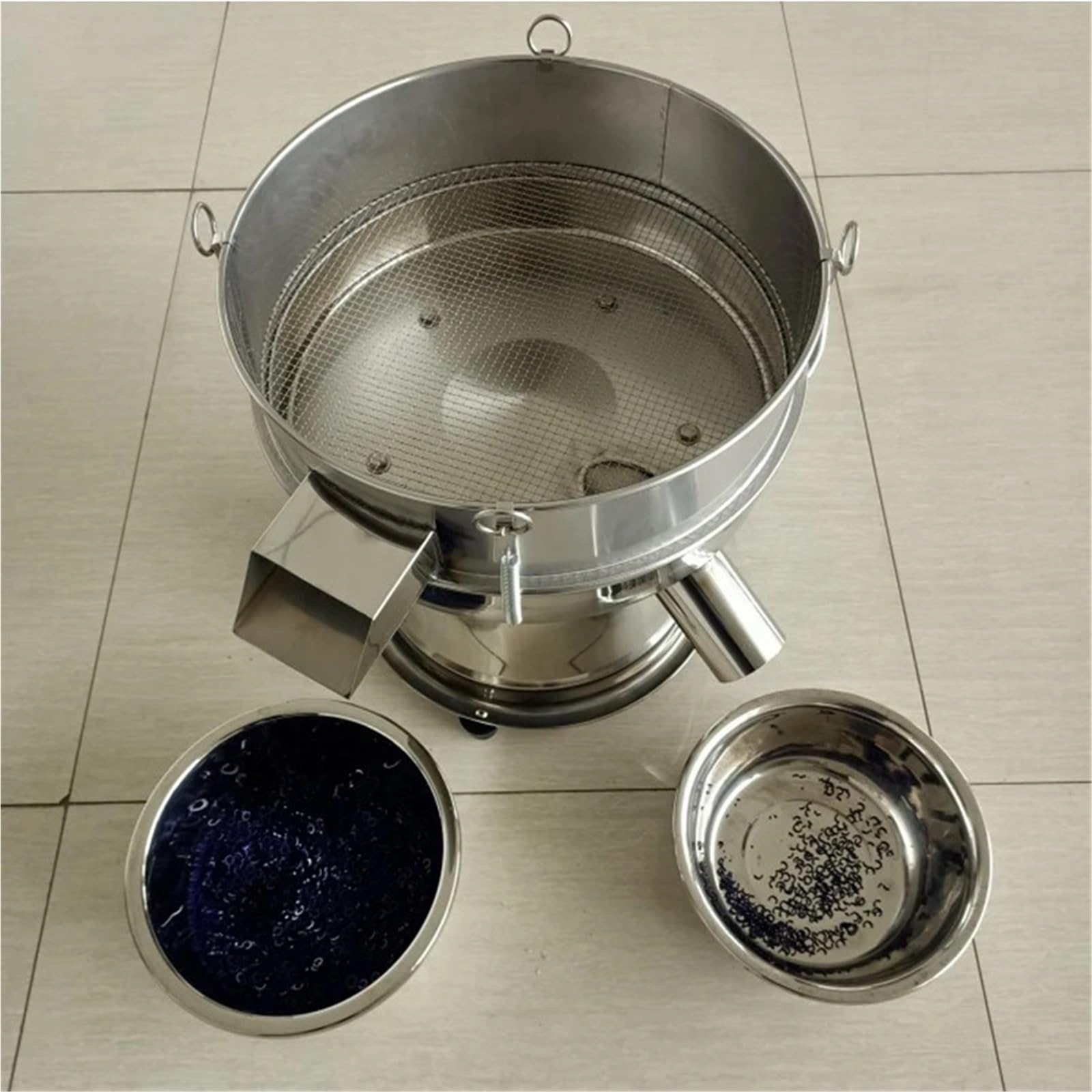 Máquina de tamiz alimentos 40cm y 2 salidas, empaquetadora, máquina criba eléctrica, vibratoria for polvo, materiales granos Alto rendimiento | 1 outlet