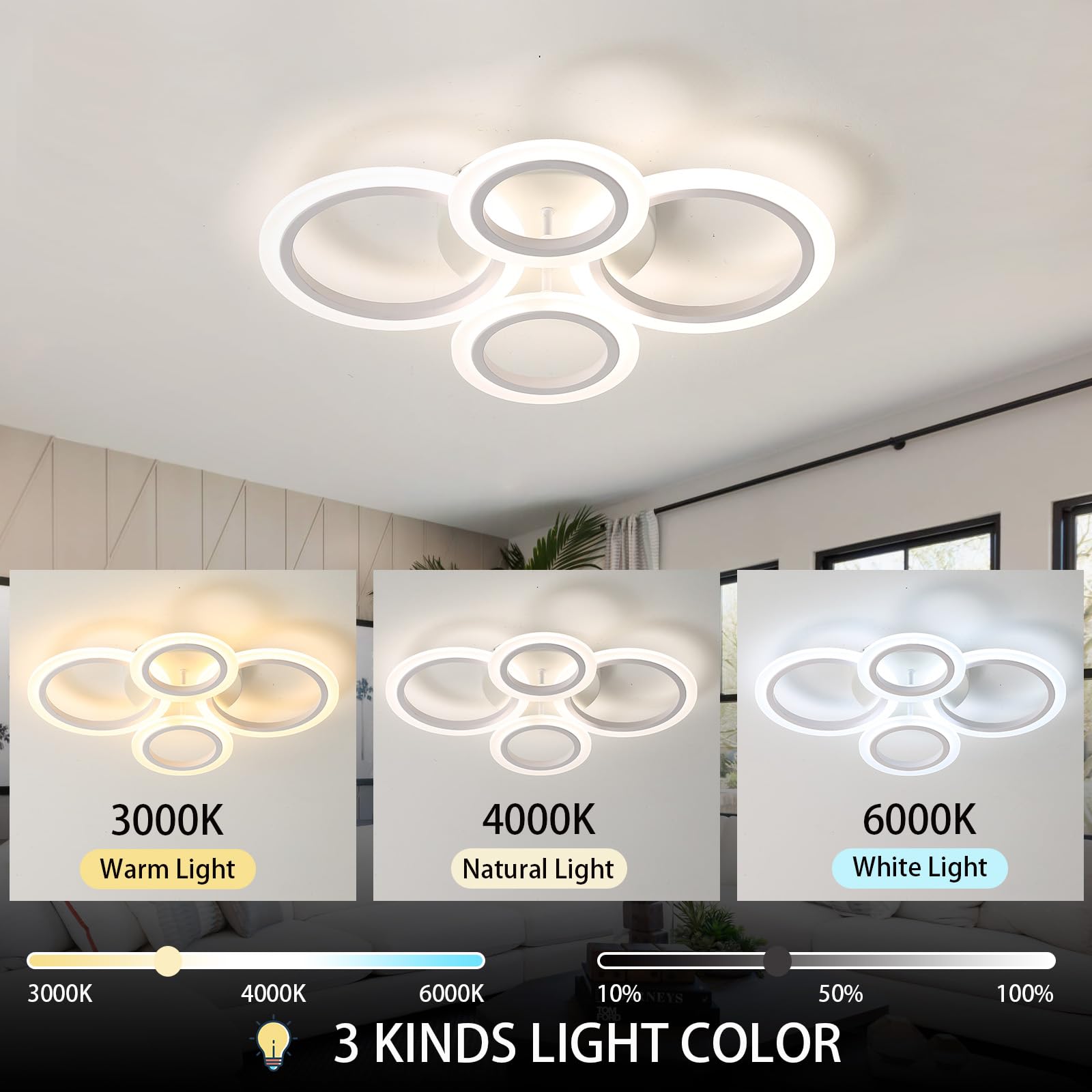 Nowoczesna Lampa Sufitowa LED Ściemniana Kreatywna Lampa Sufitowa Z Pilotem APP Oszczędzaj Energię Oświetlenie Sufitowe Biura Sypialnia Ochrona Oczu Lampy Sufitowe Salon Jadalnia