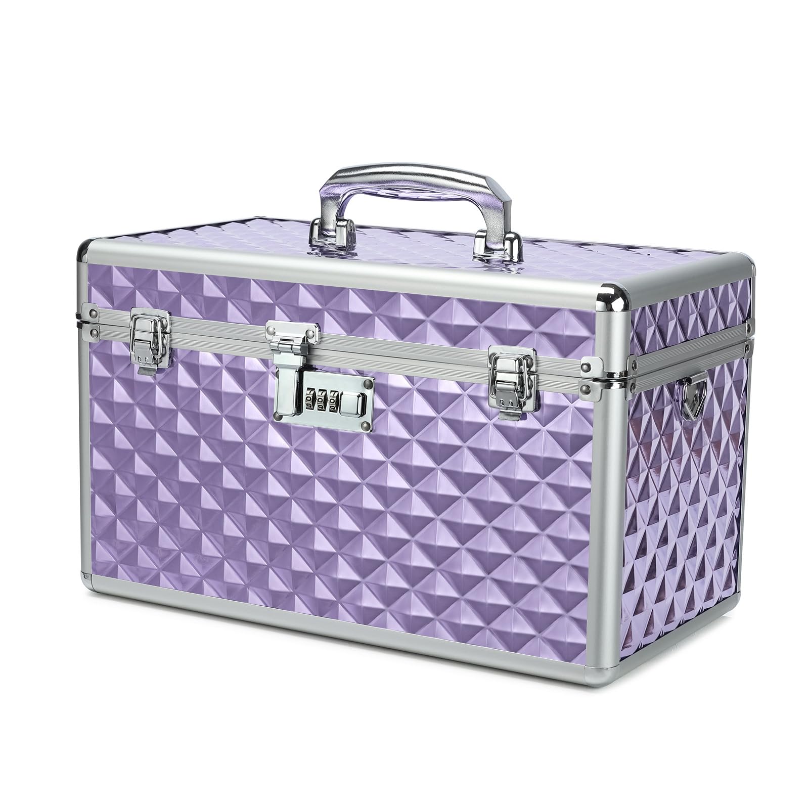 HEWEI WORKS Storage Lock Box with Combination Lock, Lockable Medicine Storage Box, Security Lockbox, Multipurpose LockBox for Home and Outdoor Use (Purple, X-Large)