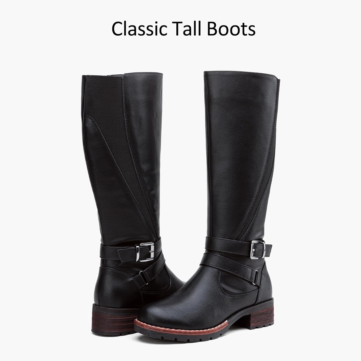 Jeossy Knee High Boots for Women, Classic Tall Riding Boots Low Heel with Inside Zipper Works and Outside Zip Decorative - Image 5