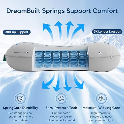 Miniatura 5 de Elegear Almohada de cuello refrescante para dormir profundo, almohada cervical de apoyo para el cuello para aliviar el dolor con tecnología de