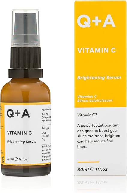 Q+A Vitamin C Brightening Serum, Brighten and Refresh your Skin with this Antioxidant-rich and Hydrating Hybrid Face Serum, 30ml
