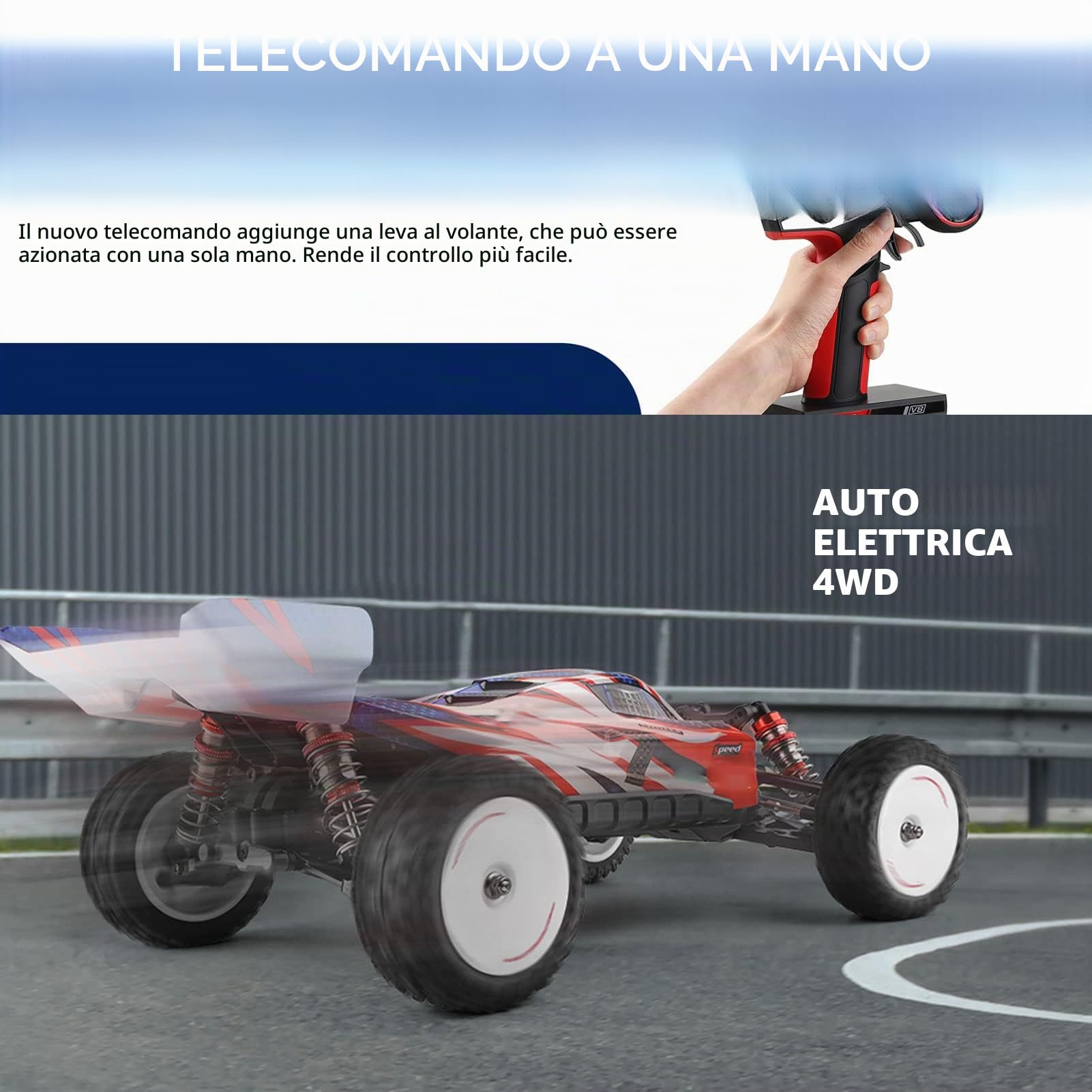 Goolsky WLtoys 124008 - Auto telecomandata, fuoristrada, 60 KM/H 1/12, ad alta velocità, 2,4 GHz, 4 WD, 2000 mAh, motore senza spazzole, per bambini e adulti